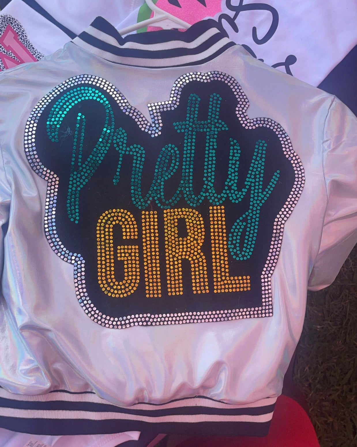 Silver Pretty Girl Bomber Jacket